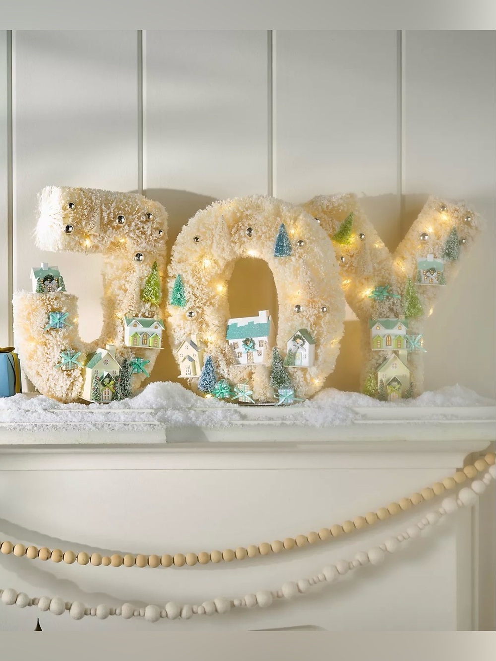 NIB Festive Sisal Light-Up Diorama, JOY